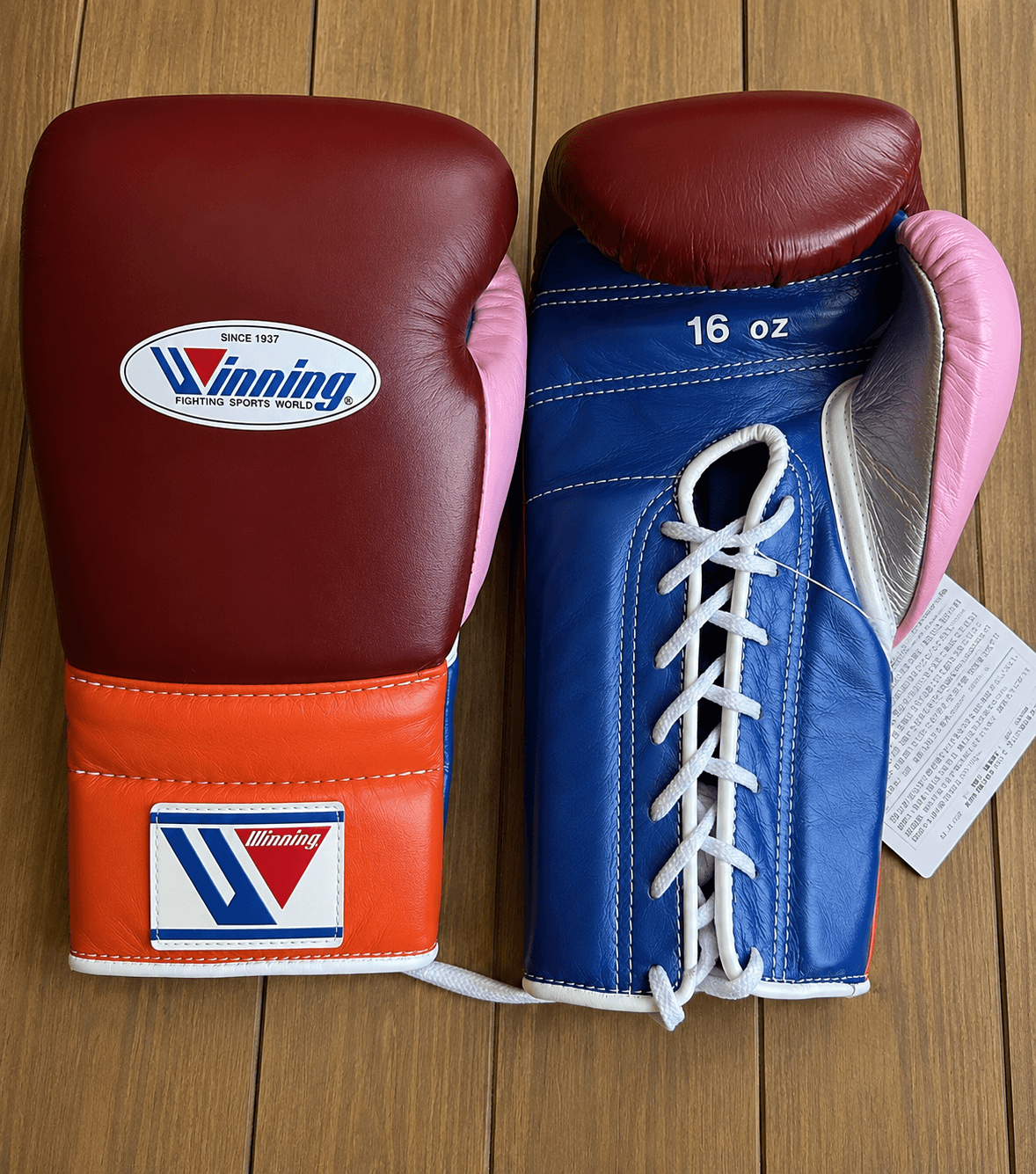 Winning Boxing Gloves Brown/Blue/Orange/Pink Leather