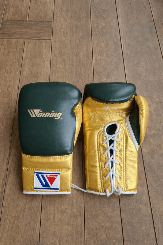 Winning Boxing Gloves Green/Gold custom
