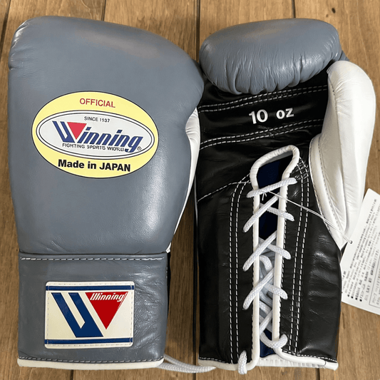 Winning Boxing Gloves Grey/White/Black Fight Gear