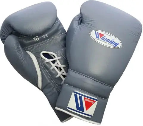 Winning Boxing Gloves Grey Lace-Up Training