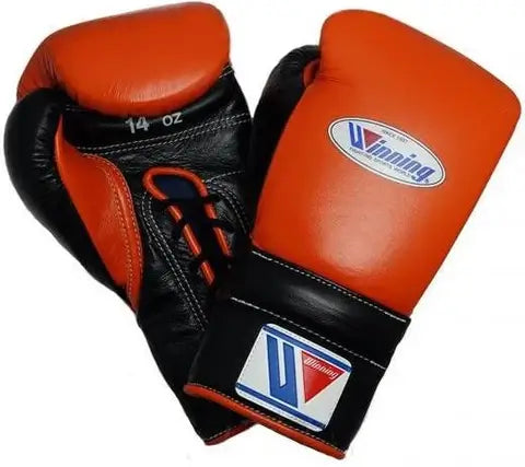 Winning Boxing Gloves Orange/Black Lace-Up