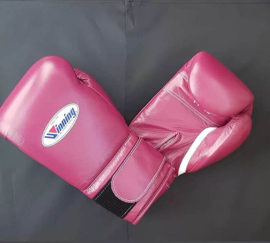 Winning Boxing Gloves Pink Velcro 16oz