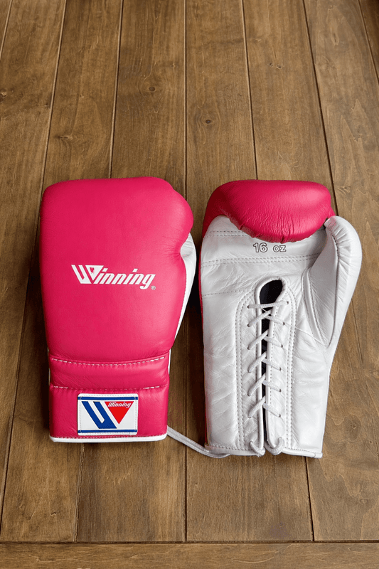 Winning Boxing Gloves Pink/White Customizable