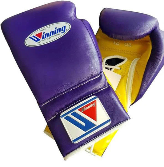 Winning Boxing Gloves Purple/Yellow Custom