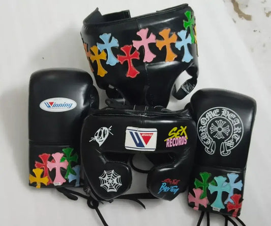 Winning Boxing Gloves Set Black Customizable