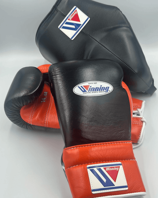 Winning Boxing Gloves Set Black/Orange Complete Set