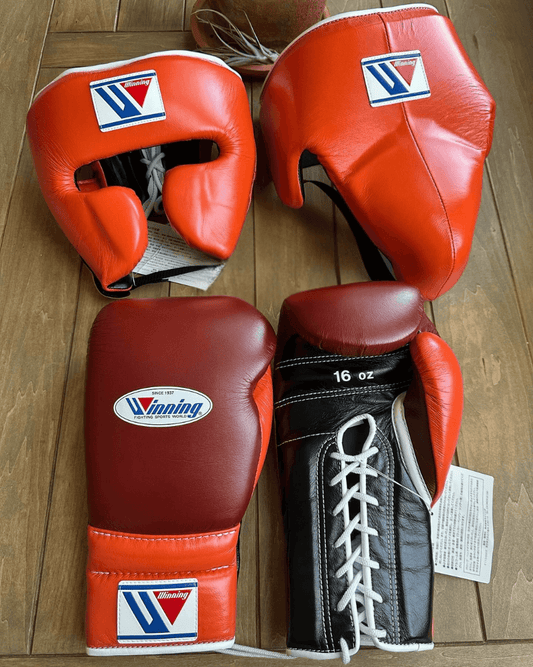 Winning Boxing Gloves Set Orange/Brown/Black Customizable