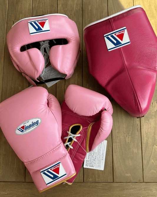 Winning Boxing Gloves Set Pink/Dark-Pink Premium Leather