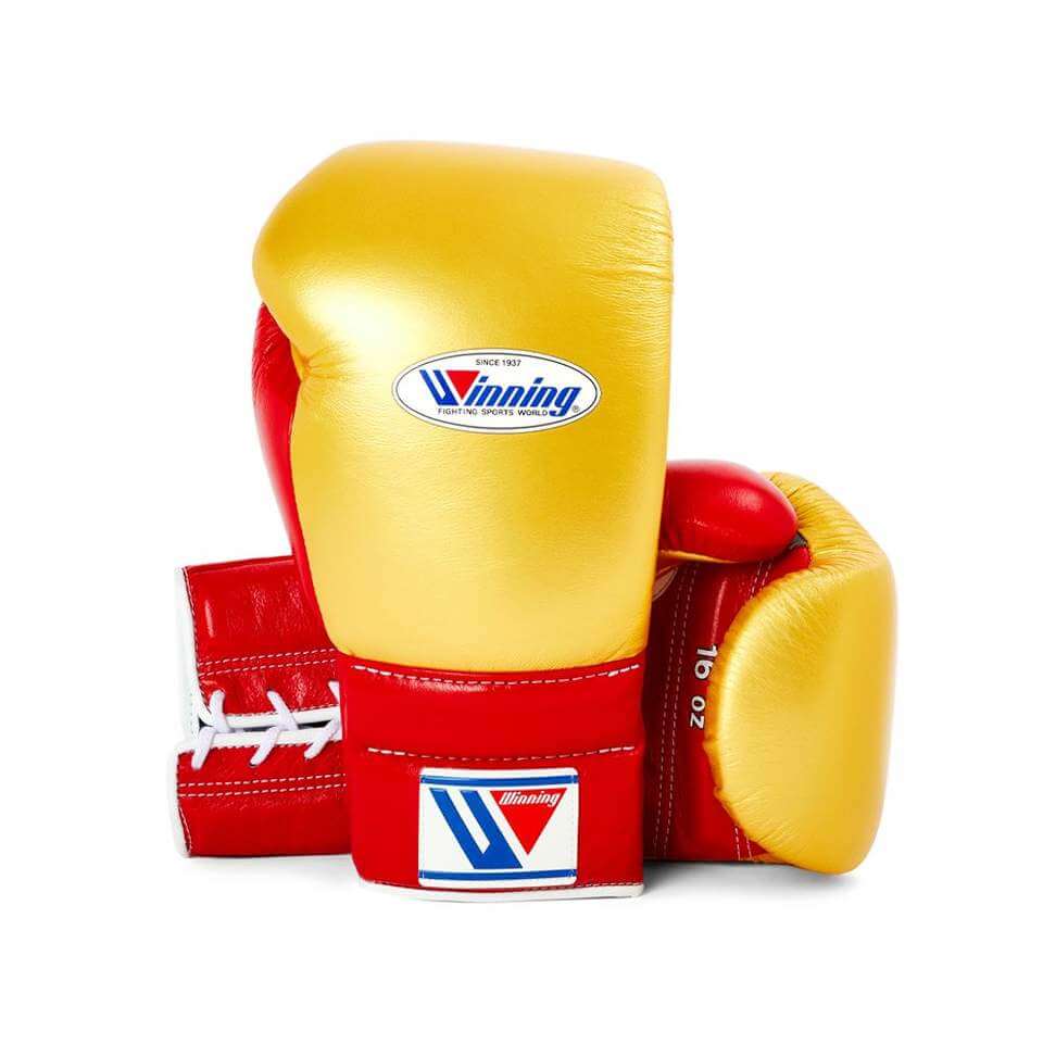 Winning Boxing Gloves Set Gold/Red Boxing Gear