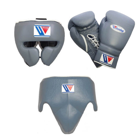 Winning Boxing Gloves Set Grey Protective Gear