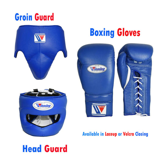 Winning Boxing Gloves Set Blue Boxing Training