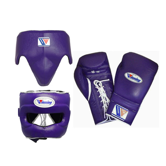 Winning Boxing Gloves Set Purple Boxing Kit