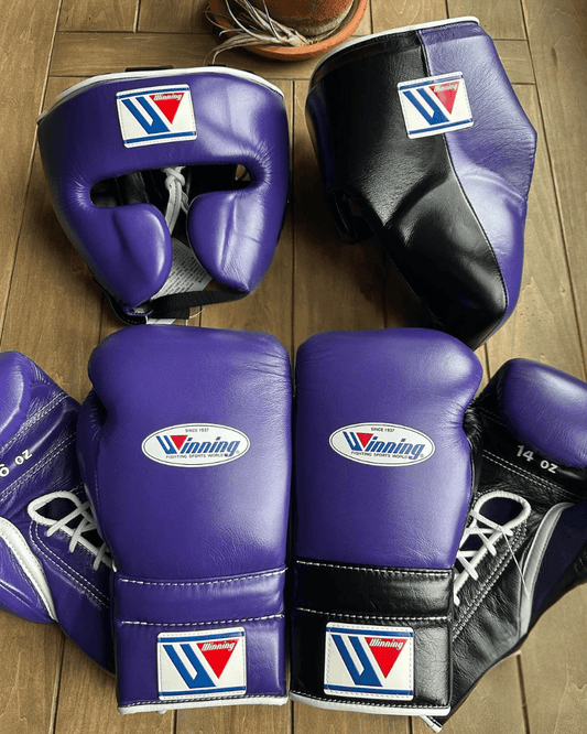 Winning Boxing Gloves Set Purple/Black Custom
