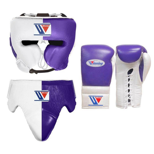 Winning Boxing Gloves Set Purple/White Sparring Set