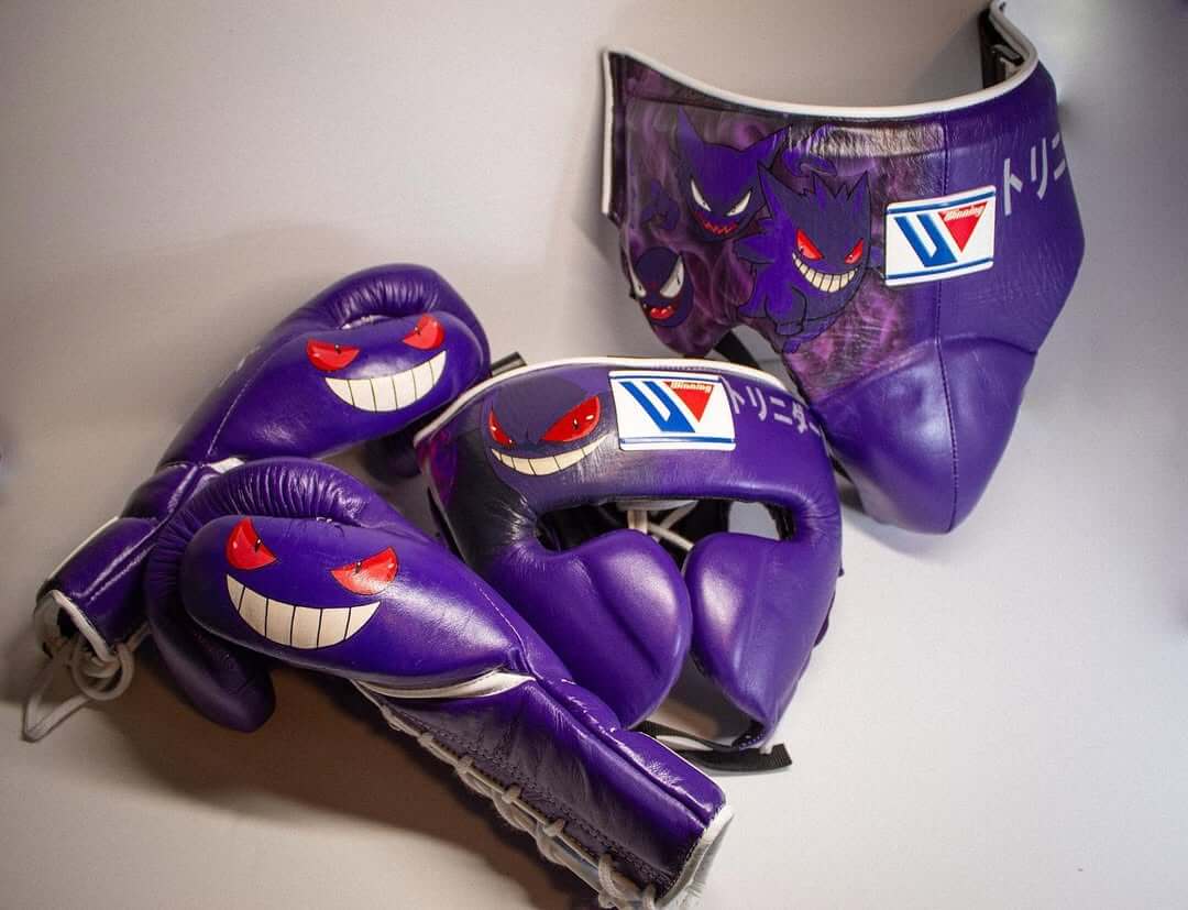 Winning Boxing Gloves Set Purple Protective Gear