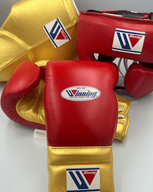 Winning Boxing Gloves Set Set Gold/Red Complete Set