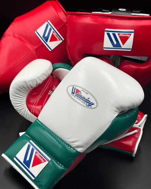 Winning Boxing Gloves Set Red/White/Green Sparring Set