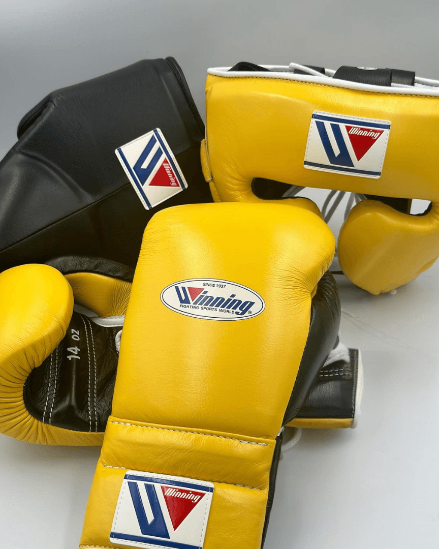 Winning Boxing Gloves Set Yellow/Black Custom