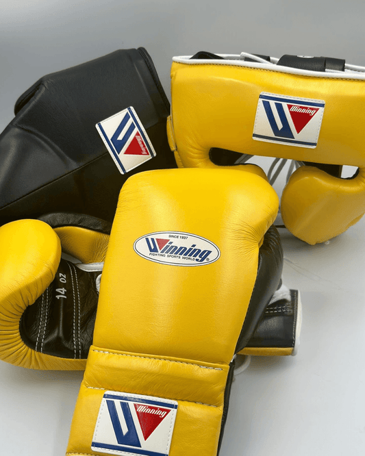 Winning Boxing Gloves Set Yellow/Black Custom