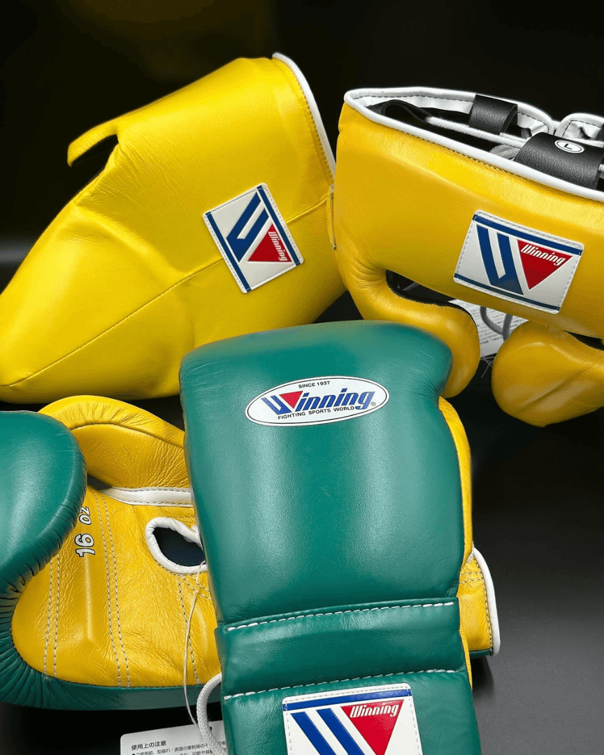 Winning Boxing Gloves Set Yellow/Green Boxing Kit