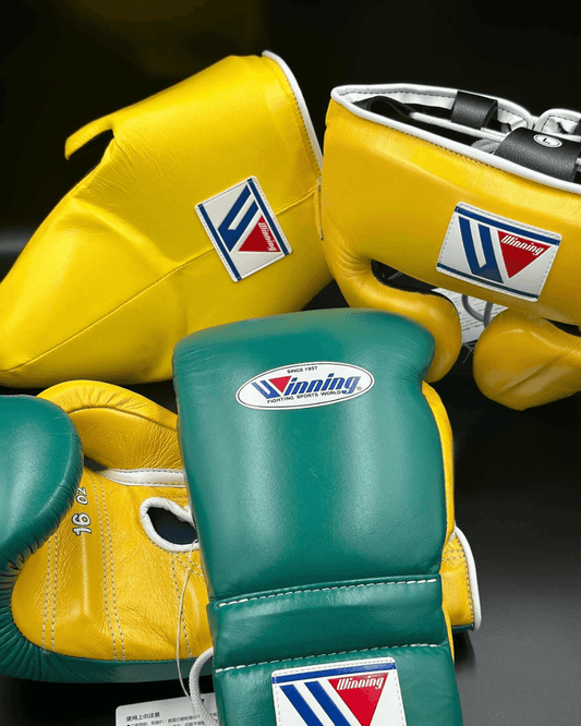 Winning Boxing Gloves Set Yellow/Green Boxing Kit