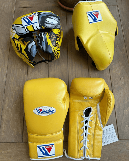 Winning Boxing Gloves Set Yellow Boxing Kit