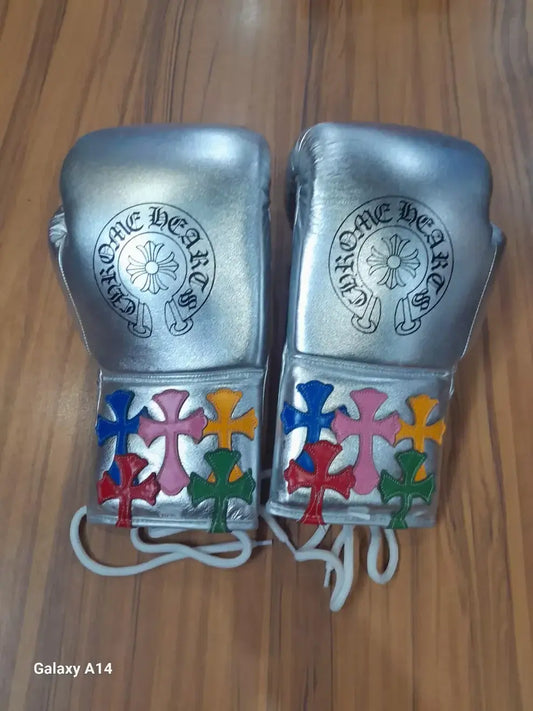 Winning Boxing Gloves Silver Leather
