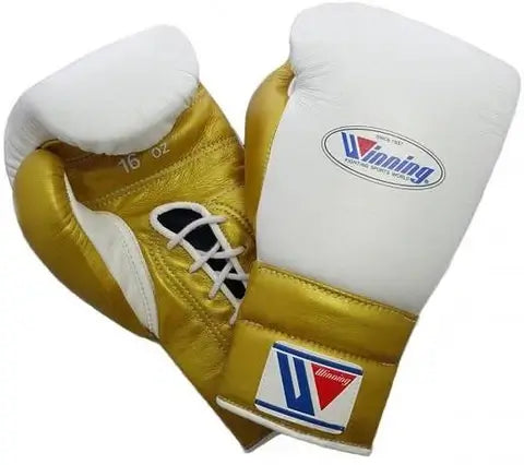 Winning Boxing Gloves White/Gold Competition