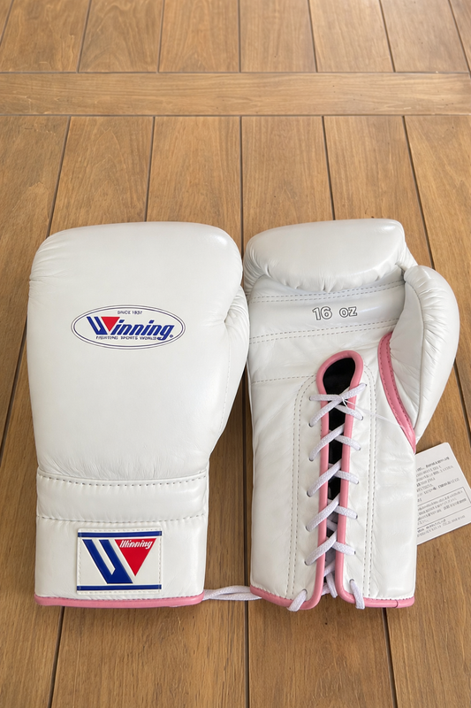 Winning Boxing Gloves White/Pink Fight Gear