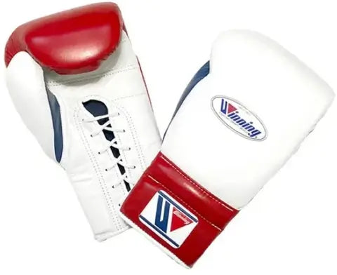 Winning Boxing Gloves White/Red/Blue Sparring