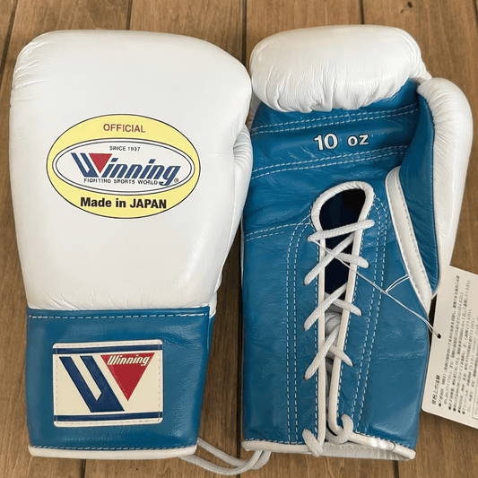 Winning Boxing Gloves White/Blue Boxing Training