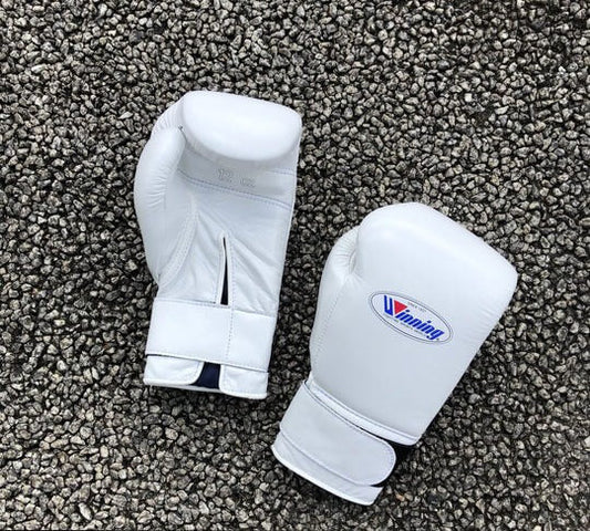 Winning Boxing Gloves White Velcro Training
