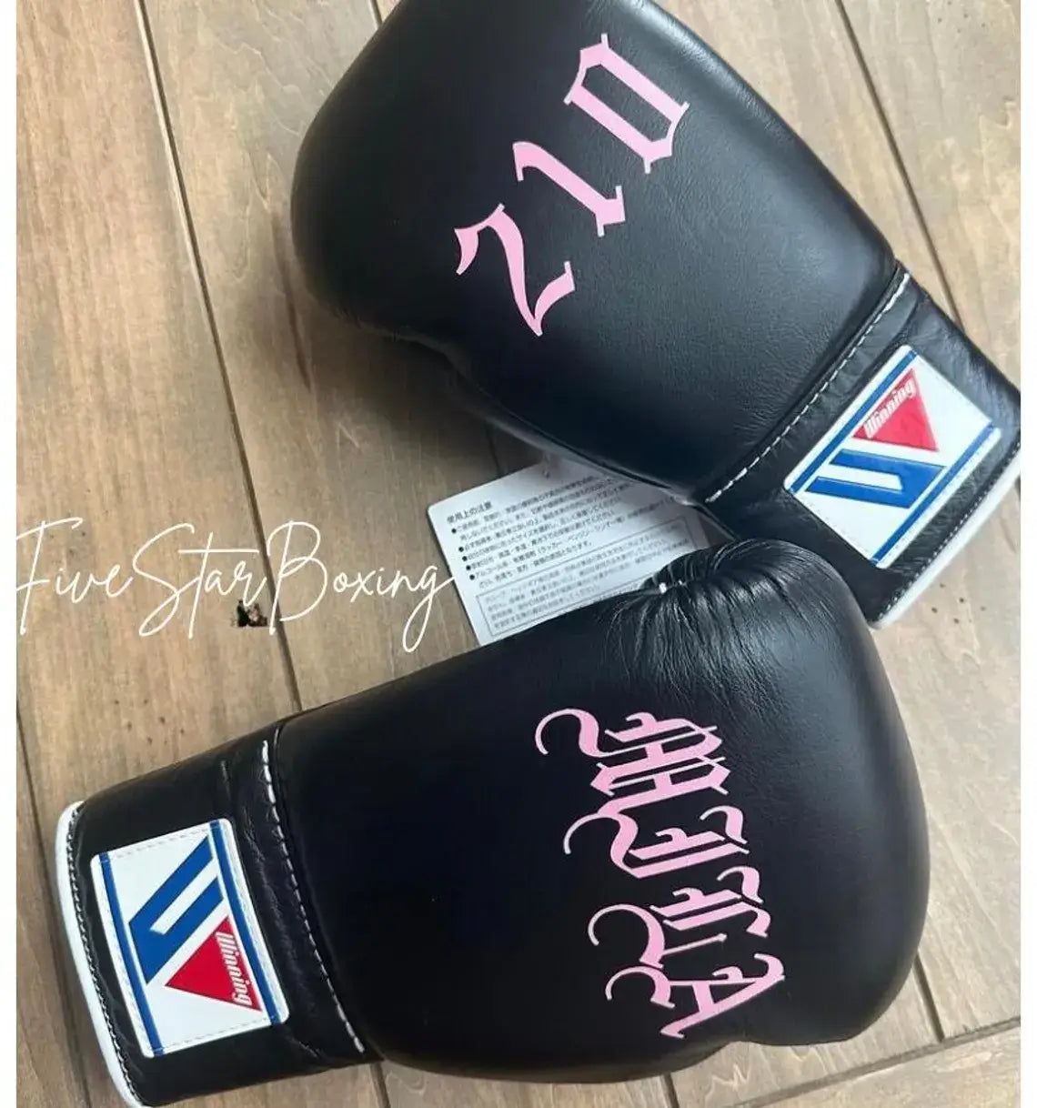 Winning Boxing Gloves Black/Pink Custom Fit