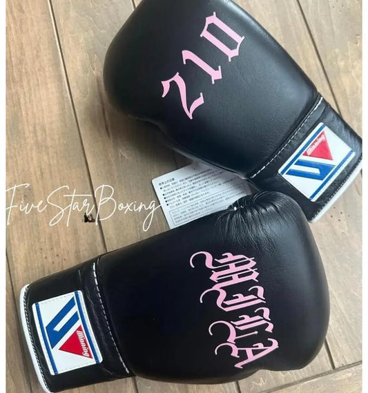 Winning Boxing Gloves Black/Pink Custom Fit
