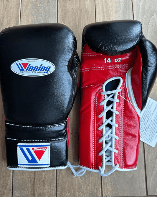 Winning Boxing Gloves Black/Red Customizable