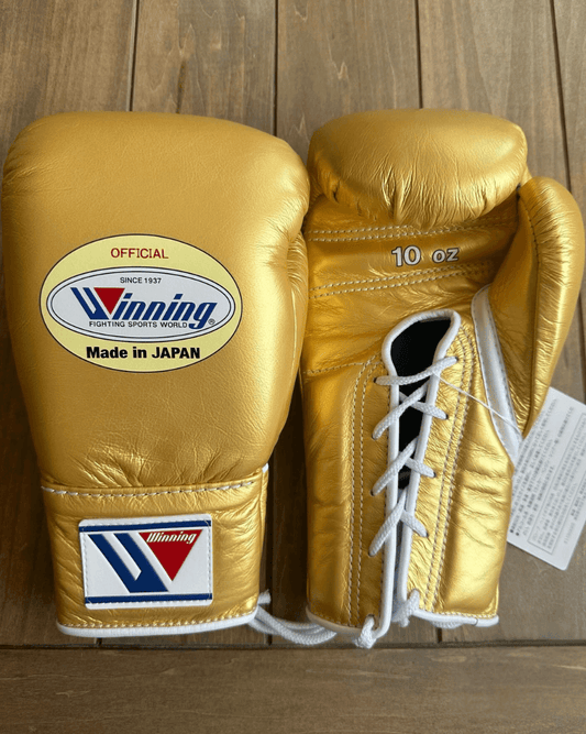 Winning Boxing Gloves Golden Leather