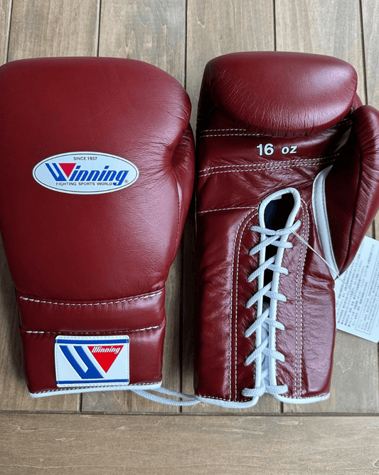 Winning Boxing Gloves Maroon Lace-Up