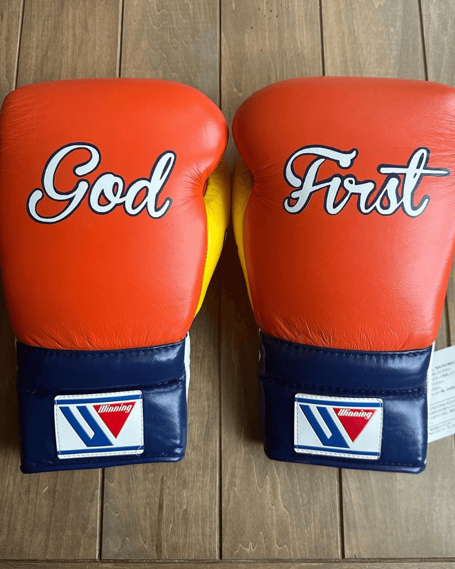 Winning Boxing Gloves Orange/Purple/Yellow Competition