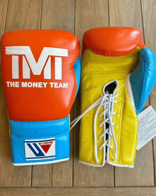 Winning Boxing Gloves Orange/Yellow/Blue Lace-Up