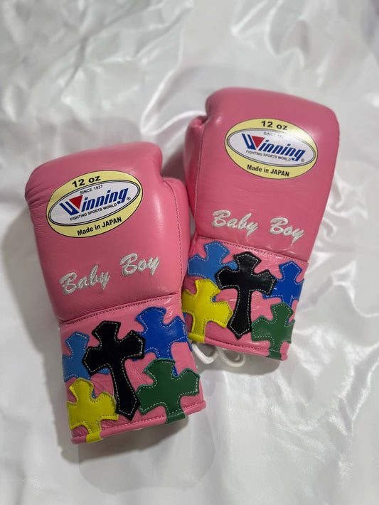 Winning Boxing Gloves Pink Competition