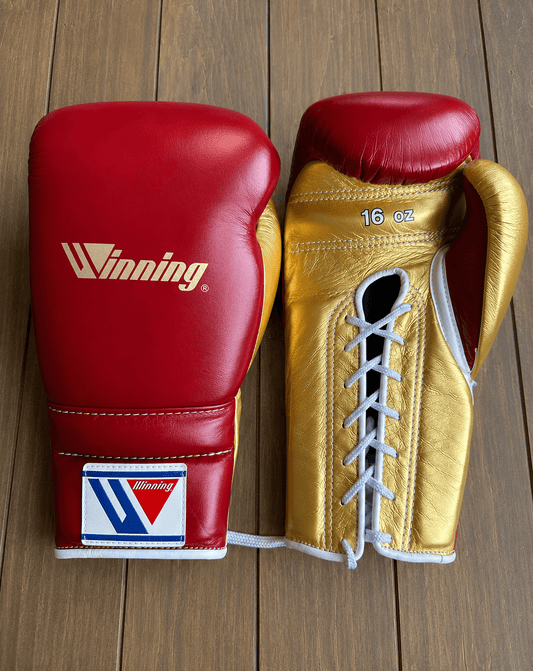Winning Boxing Gloves Maroon/Gold Lace-Up