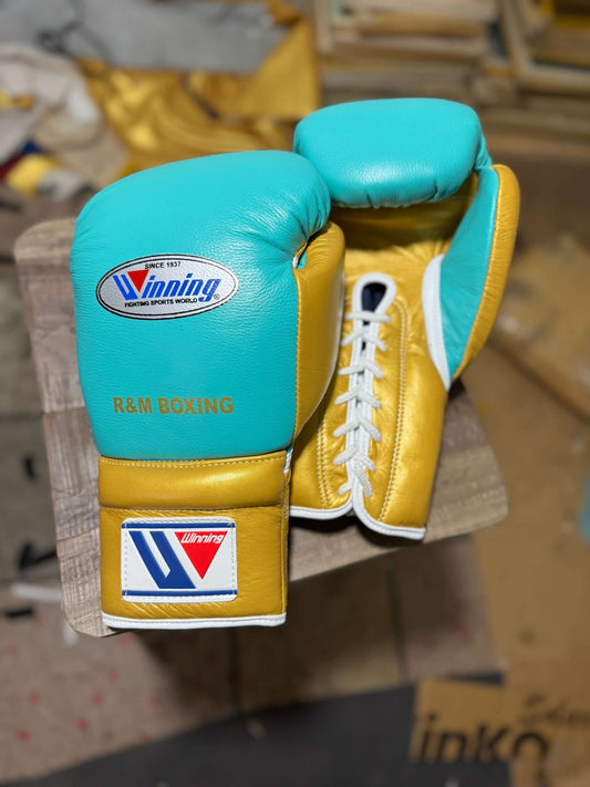 Winning Boxing Gloves Sea-Green/Gold Heavy Bag