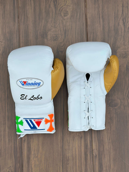 Winning Boxing Gloves White/Gold Training