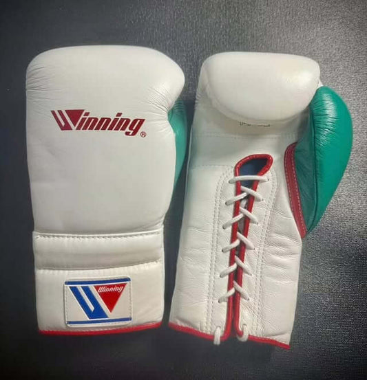 Winning Boxing Gloves White/Red/Green Customizable