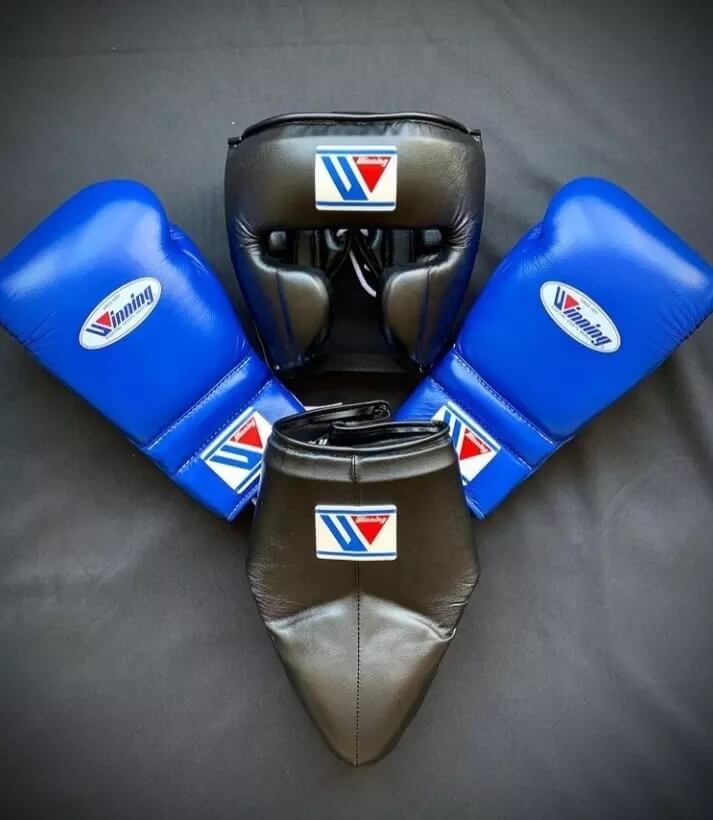 Winning Boxing Gloves Set Blue/Black Custom