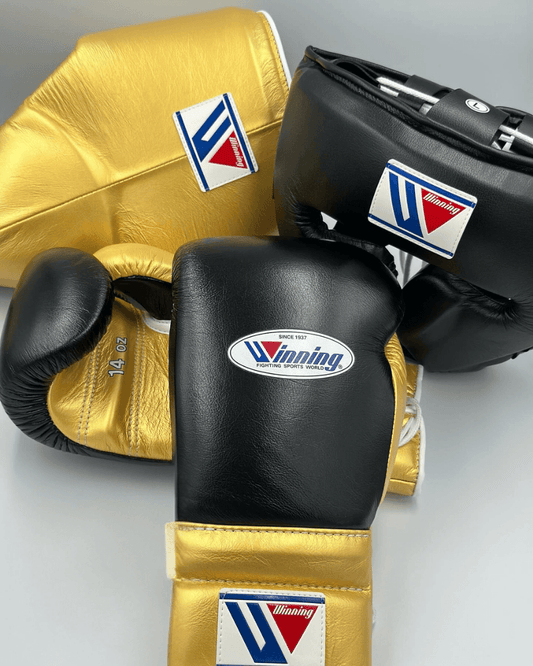 Winning Boxing Gloves Set Gold/Black  Custom Fit
