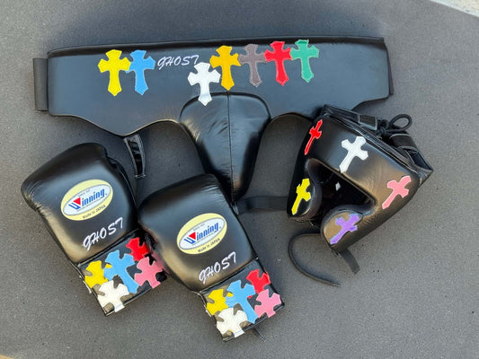 Winning Boxing Gloves Set Black Fitness Boxing