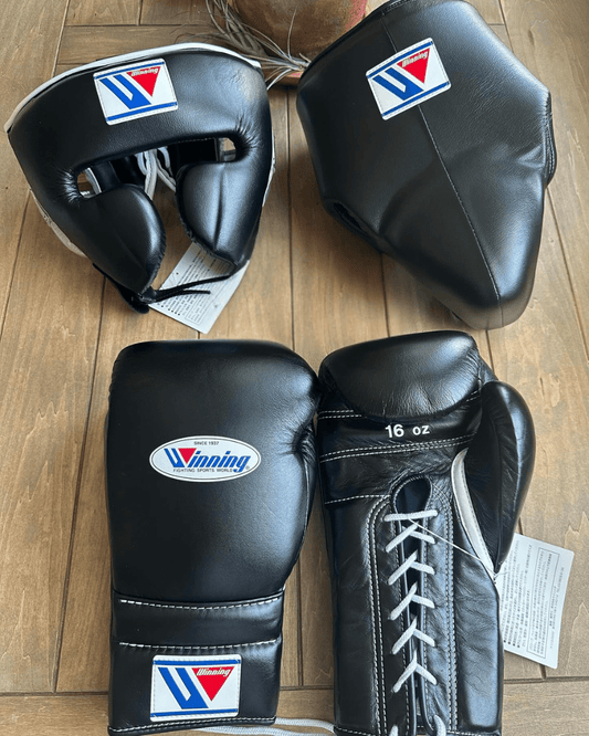 Winning Boxing Gloves Set Black Custom