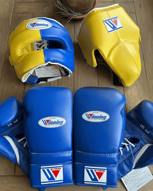 Winning Boxing Gloves Set Yellow/Blue Training Set