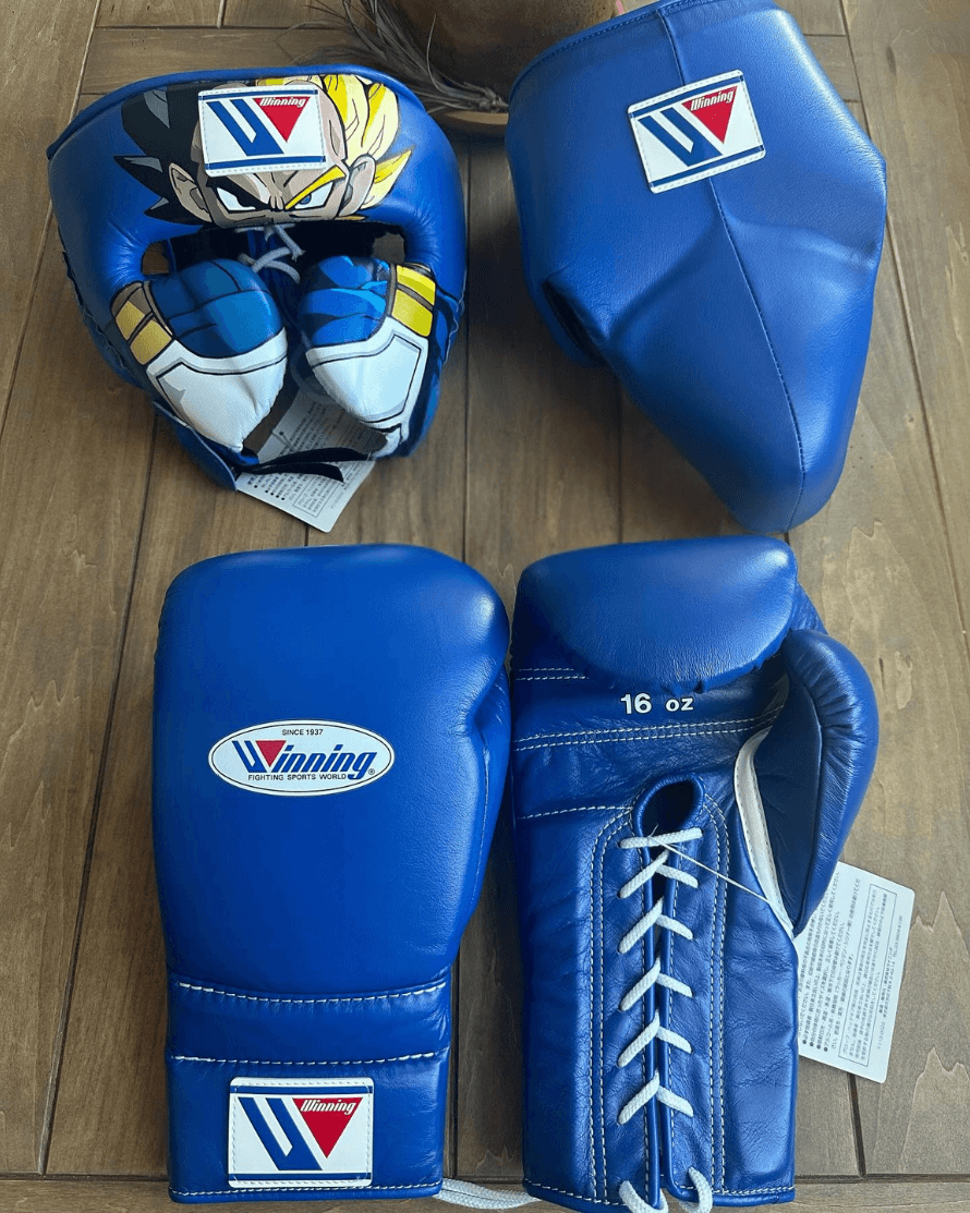 Winning Boxing Gloves Set Blue Fitness Boxing